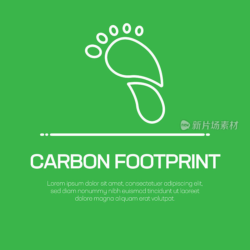 Carbon Footprint Vector Line Icon - Simple Thin Line Icon, Premium Quality Design Element